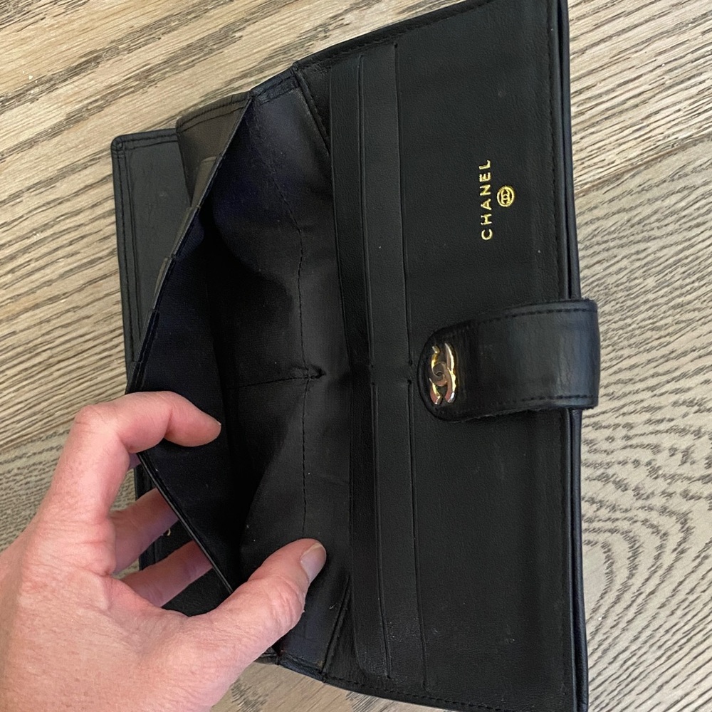 Designer Wallet Vintage Classic Black Leather Wallet – Authenticity Unverified - Picture 7 of 9